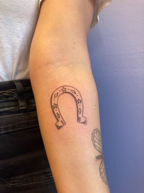 Western Horseshoe Tattoo, Horseshoe Elbow Tattoo, Upside Down Horseshoe Tattoo, Horseshoe Traditional Tattoo, Horse Show Tattoo, Tiny Horseshoe Tattoo, Dainty Horseshoe Tattoo, Small Horseshoe Tattoo, Lucky Horseshoe Tattoo