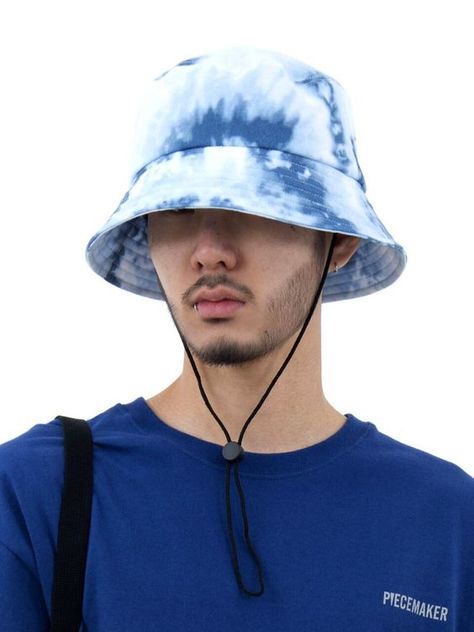 fabric is cotton. theprint is not the sharpest... Mens Bucket Hats, Tie Dye Fabric, Man Fashion, Korean Men, Summer Hats, Cotton Material, Bucket Hat, Accessories Hats, Tie Dye