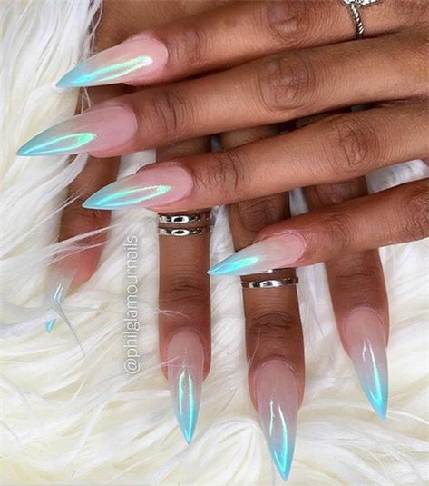 Baby Blue Nail Art, Luxury Nail Art, Blue Stiletto Nails, Natural Ombre, Baby Blue Nails, Nail Art Trends, Blue Nail Art, Stiletto Nails Designs, Love Now