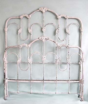 Original Antique Iron Bed Details Rod Iron Bed, Painted Iron Beds, Antique Iron Bed, White Iron Beds, Princess Letters, Antique Bed Frame, Antique Iron Beds, Iron Headboard, Cast Iron Beds