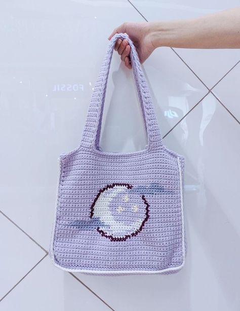 Tote Bag Pattern Free Crochet, Crochet Bags Pattern, Tote Bag Crochet Pattern Free, Cute Crochet Tote Bag, Crochet Tote Bags Free Patterns, Crochet Tapestry Bag, Cat Bag Crochet, Quirky Crochet, Crochet Tote Bag Pattern