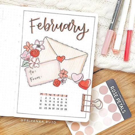 Journal Setup Ideas, February Bujo, Bullet Journal Work, February Bullet Journal, Bullet Journal Month, Bullet Journal Spreads, Bullet Journal Ideas Templates, Creating A Bullet Journal, Bullet Journal Cover Page