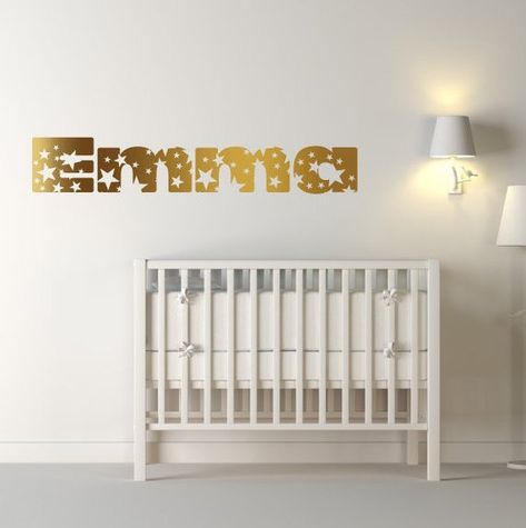 Custom Wall Art Nursery Wall Decals Nursery Wall Sticker Gold Polka Dot Wall Decals, Gold Star Wall Decals, Gold Polka Dots Wall, Gold Wall Stickers, Gold Wall Decals, Childrens Wall Decals, Custom Wall Stickers, Girls Wall Stickers, Name Wall Stickers