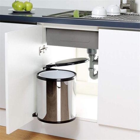 Kitchen Dustbin, Pull Out Trash Cans, Bin Kitchen, Under Kitchen Sink, Bathroom Sanitary, Kitchen Built In, Waste Container, Kitchen Trash Cans, Waste Bin