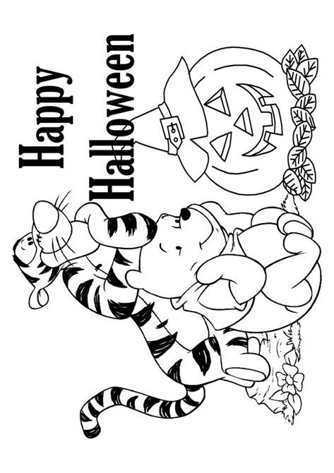 10 Cute Halloween Pumpkin Coloring Pages Your Toddler Will Love To Color Winnie The Pooh Halloween Coloring Pages, Fall Sheets, Happy Halloween Coloring Pages, Quiet Bins, Nick Jr Coloring Pages, Disney Halloween Coloring Pages, Halloween Colouring, Pooh Halloween, Disney Coloring Sheets