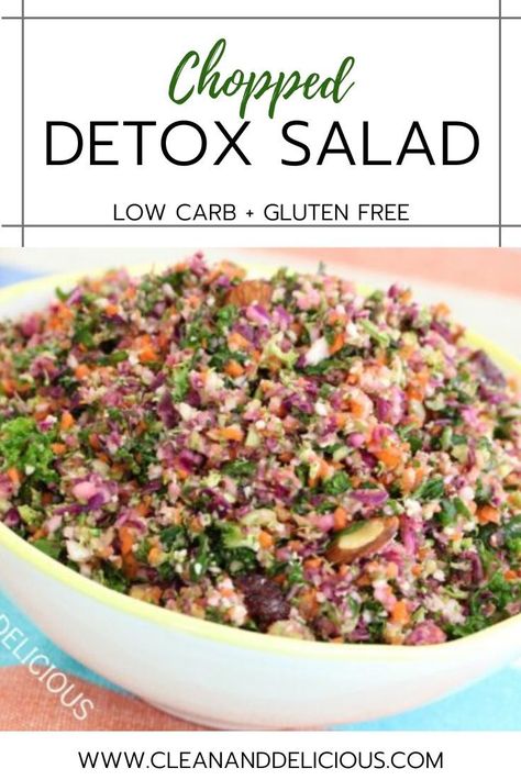 Crunchy Toppings, Wild Rose Detox Recipes, Detox Meal Plan, Healthy Winter Meals, Salad Kale, Salad Vegetarian, Chopped Salad Recipes, Kale Salad Recipes, Clean And Delicious