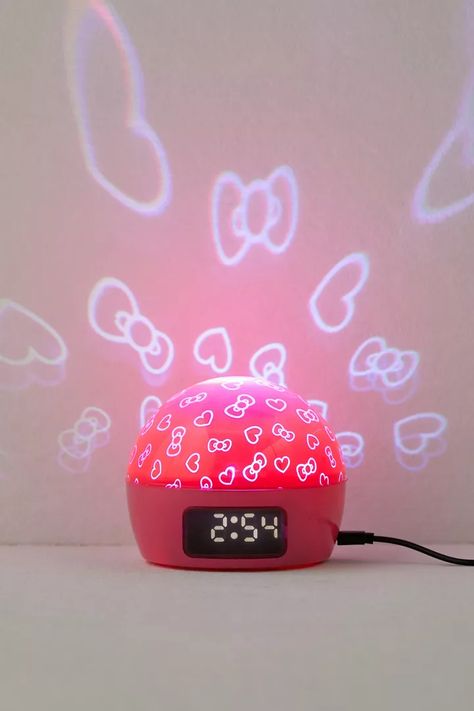 Hello Kitty Night Light, Hello Kitty Themed Room, Hello Kitty Decor, Pink Hair Streaks, Alarm Clock Digital, Hello Kitty Room Decor, Shop Hello Kitty, Gem Tattoo, Dream Things