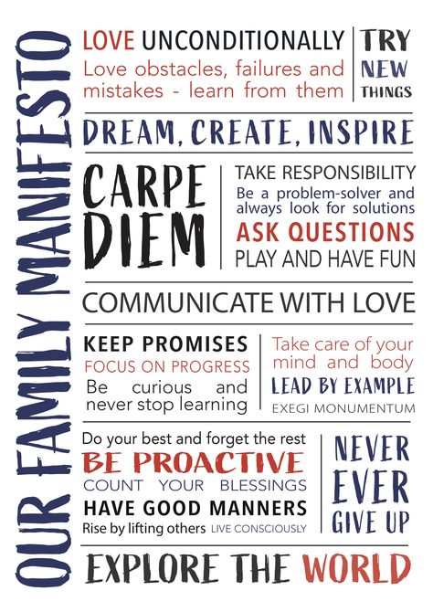 Family manifesto poster, family manifesto example, family mission statement example Family Rules Poster, Homeschool Mission Statement, Personal Manifesto Examples, Mission Statement Poster, Family Vision, Family Mission Statement Ideas, Family Values Ideas, Family Manifesto, Family Mission Statement