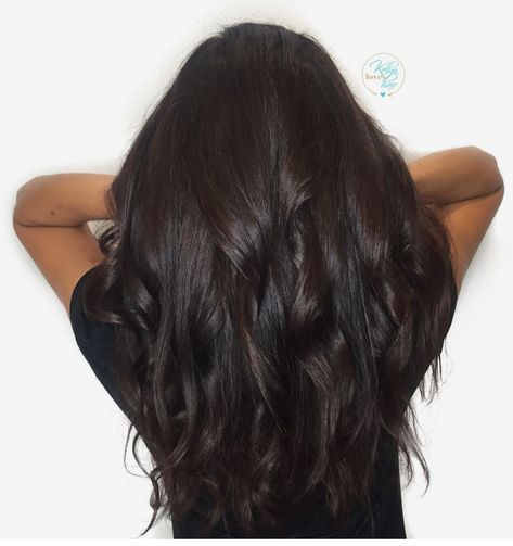 Level 2 Dark Brown Red Undertones, Dark Chocolate Brown Hair Color, Dark Hair Ideas, Pelo Chocolate, Dark Chocolate Brown Hair, Hair Levels, Chocolate Brown Hair Color, Chocolate Hair, Dark Brunette