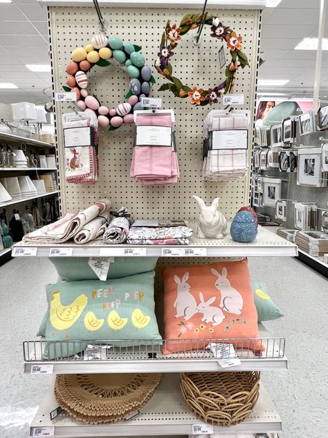 EASTER DECOR AT TARGET // HOME DECOR FOR EASTER AT TARGET Bunny pillow / Easter pillow / chick pillow / Easter egg wreath / Easter tablecloths Follow my shop @LetteredFarmhouse on the @shop.LTK app to shop this post and get my exclusive app-only content! #liketkit #LTKfamily #LTKunder50 #LTKSeasonal @shop.ltk https://liketk.it/45GKX Apartment Easter Decor, Easter Couch Decor, Target Easter, Easter Egg Pillow, Walmart Flocked Bunny, Holiday Room Decor, Easter Tablecloth, Holiday Room, Easter Pillows