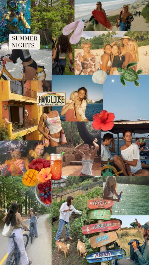 Summer 2023 Mood Board, Creative Collage Ideas, Summer Vibes Wallpaper, Vintage National Park Posters, Shuffles Summer, Summer Collage, Creative Collage, Summer Vision, Story Aesthetic