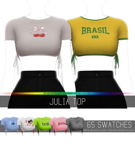 JULIA TOP | Patreon The Sims 4 Cc Shirts, Sims4 Aesthetic, Super Crop Top, Sims 4 Cheats, Cc Folder, Sims Clothes, Sims 4 Expansions, Sims 4 Cc Folder, Sims Building