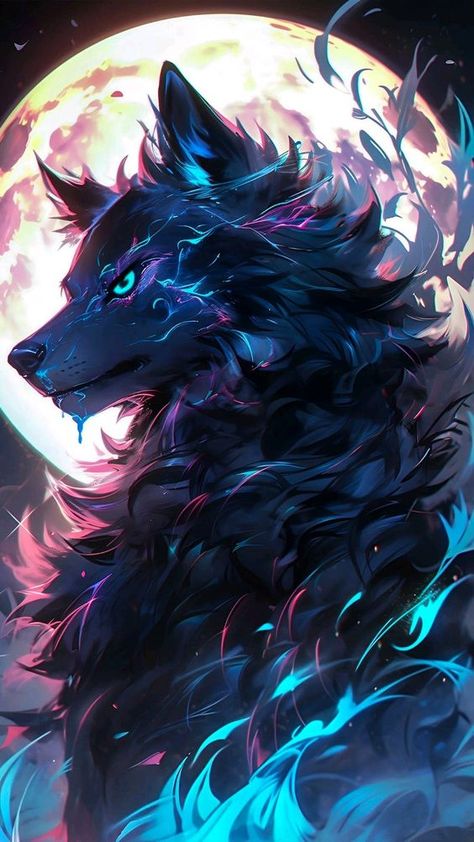 Iphone Phone Wallpapers, Wolf Art Fantasy, Wolves Art, Mythical Creatures Fantasy, Mystical Animals, Iphone Theme, Wolf Artwork, Fantasy Wolf, Spirit Animal Art