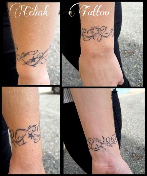 Bracelet Tattoos With Names, Grandchildren Tattoos, Bracelet Tattoos, Cool Tattoo, Tattoo Bracelet, Tattoo Cover-up, Cover Up Tattoos, Name Tattoos, Best Tattoo