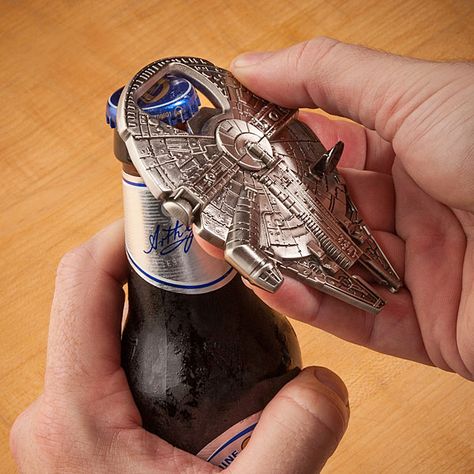 ThinkGeek :: Star Wars Millennium Falcon Bottle Opener. WANT! Geek Home Decor, Back To University, Millenium Falcon, Think Geek, Millennium Falcon, A New Hope, Geek Out, Chewbacca, Love Stars