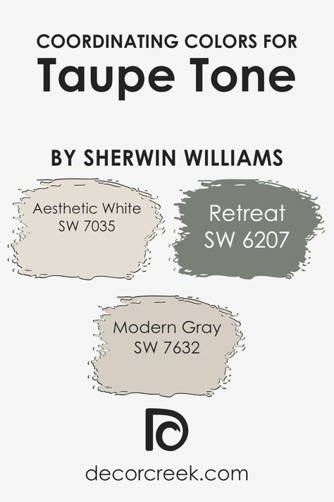 Coordinating Colors of Taupe Tone SW 7633 by Sherwin Williams Aesthetic White Sherwin Williams, White Sherwin Williams, Trim Colors, Aesthetic White, Coordinating Colors, Paint Color, Sherwin Williams, White Paints, Paint Colors