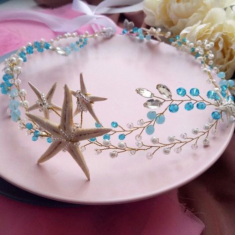 Starfish Hair Accessories, Ukraine Flowers, Beach Wedding Decorations Reception, Mermaid Crown, Flowers Delivery, Beach Ideas, Beach Wedding Decorations, Wedding Beach, Beach Theme Wedding