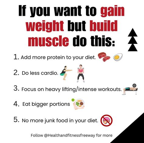 If you want to gain weight & build muscle do these 5 things and it will be 10x easier💪 Follow @healthandfitnessfreeway for more! If you are not sure where to start or just need more tips and tricks, click the link in my bio for: A blog on the top 10 best fitness tips to upgrade your workout routine for the best results in less than 3 months! & A blog on the top 10 best natural weight loss supplements and how you can shed those pounds as fast as possible! Follow @healthandfitnessfreeway... Tips To Gain Weight, Muscle Gain Workout, Weight Gain Journey, Weight Gain Workout, Weight Gain Supplements, Luxury Room, Chair Exercises, How To Gain, Fun Recipes