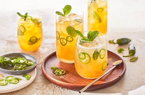 3 ways with rum | Tesco Real Food Spicy Mojito Recipe, Mango Mojito Recipe, Mango Cocktail, Mojito Recept, Mango Mojito, Tesco Real Food, Mango Lassi, Mojito Recipe, Mango Juice