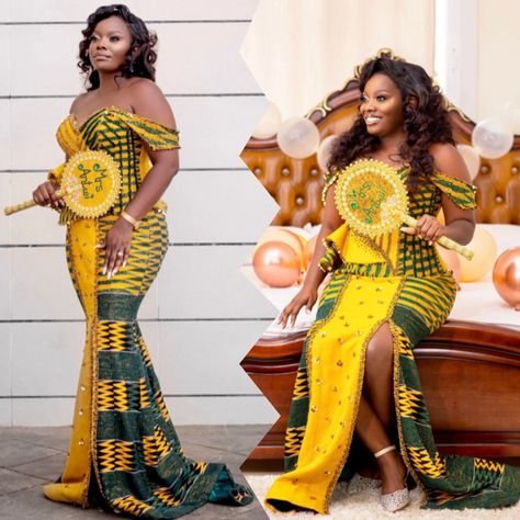 Kente Engagement Styles Ghana, Kente Styles For Engagement Ghana 2023, Northern Kente Styles For Engagement, Blue Kente Styles For Engagement, Ghana Traditional Wedding, Kente Styles For Engagement Ghana 2022, Ankara Maxi Dress, Couples African Outfits, Africa Dress