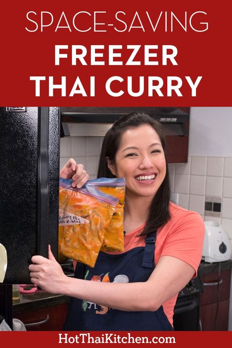 How to Make Space-Saving Freezer Thai Curry Recipe & Video Thai Freezer Meals, Freezer Curry, Thai Bread, Braised Chicken Wings, Thai Curry Recipes, Freezing Vegetables, Asian Meals, Panang Curry, Thai Kitchen