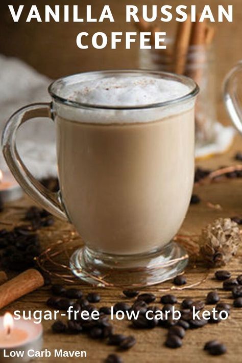 Low Carb Hot Drinks, Coffee And Vodka, Warm Adult Beverages, Alcoholic Coffee, Russian Coffee, Low Calorie Alcohol, Alcoholic Coffee Drinks, Low Carb Coffee, Sugar Free Oatmeal Cookies