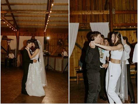 A couple who changed into sweatsuits at their wedding reception say they have zero regrets about ending their special day 'super comfy' Bride Sweatsuit, Reception Bride Outfit, Bride Reception Outfit, Wedding Reception Outfit For Bride, Reception Outfit For Bride, Wedding Reception Outfit, Reception Outfits, Reception Bride, Reception Outfit