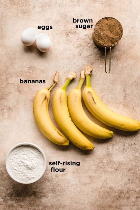 4 ingredients is all you need to bake this deliciously moist and fluffy banana bread. This easy banana bread recipe is made without baking soda or baking powder. Instead of using a common leavening agent, this moist banana bread uses self-rising flour which already includes leavener. This means no need for additional ingredients. A delicious and easy recipe that is great for beginners. | kickassbaker.com Banana Bread Without Baking Soda, Fluffy Banana Bread, Recipes Using Flour, Sweet Banana Bread, Easy Recipes For Beginners, Moist Banana Bread, Easy Banana Bread Recipe, Banana Nut Bread, Nut Bread