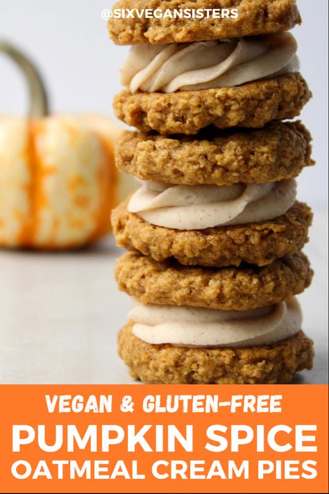 Spice Oatmeal, Pumpkin Spice Oatmeal, Pumpkin Cream Pie, Gluten Free Pumpkin Recipes, Gluten Free Pumpkin Spice, Oatmeal Creme Pie, Cold Lunch, Oatmeal Cream Pies, Recipes With Whipping Cream