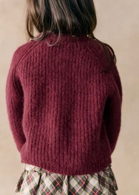 Emile Cardigan - Burgundy - Alpaca - Sézane Burgundy Cardigan, Thick Sweaters, Parisian Style, Alpaca, Crochet