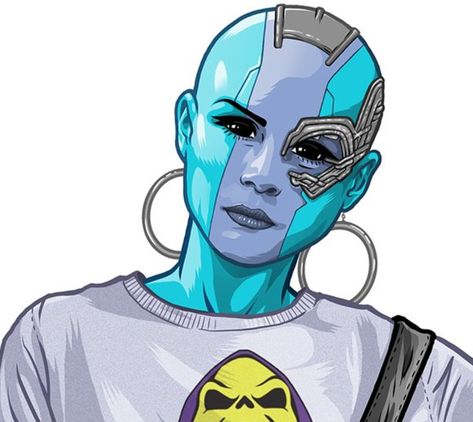 Scrolling, scrolling, oh, nice drawing of Nebula, scrol.... wtf Skeletor T shirt! PINNED SO HARD. Gamora And Nebula, Nebula Marvel, Marvel Drawings, Marvel Fan Art, Marvel Girls, Marvel Women, Fan Art Drawing, Marvel Fan, Marvel Memes