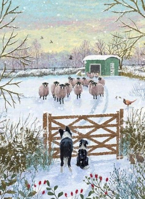 Charity Christmas Cards, Shelter Design, Christmas Farm, Winter Illustration, Beautiful Christmas Cards, Farm Design, Farm Scene, Marie Curie, On The Farm