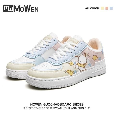 Shoes Gift For Girlfriend, Pochacco Shoes, Kawii Shoes, Sanrio Aliexpress, Pochacco Outfit, Pochacco Things, Sanrio Sneakers, Pochacco Stuff, Birthday Gifts Girlfriend