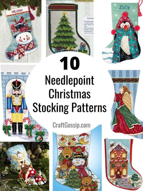 Christmas Stocking Patterns, Christmas Stocking Pattern Free, Stocking Pattern Free, Needlepoint Christmas Stocking Kits, Stocking Patterns, Needlepoint Christmas Stocking, Free Cross Stitch Designs, Holiday Cross Stitch Patterns, Cross Stitch Stocking