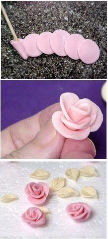 Fondant Rose, Torte Cupcake, Gum Paste Flowers, Fondant Tutorial, Tanah Liat, Fondant Decorations, Fondant Flowers, Fondant Figures, Necklace Bridal