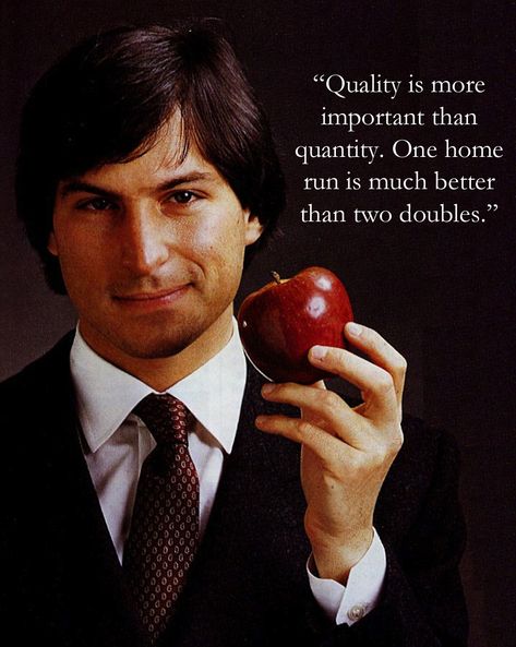 "Quality is more important than quantity. One home run is much better than two doubles." - Steve Jobs  #Quotes Next Computer, Steve Jobs Apple, Job Pictures, Steve Jobs Quotes, Steve Wozniak, Very Important Person, Job Quotes, Steve Job, Dale Carnegie