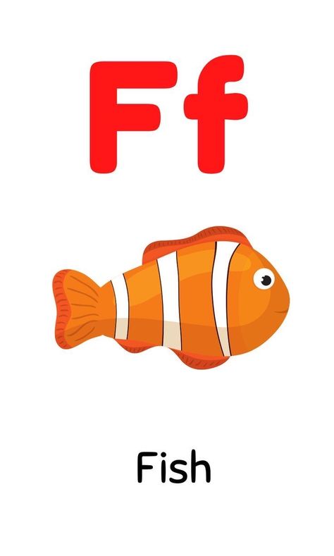 A To Z Flashcards Printable, A-z Flashcards, Letter F Flashcards, A To Z Flashcards, F For Fish, F Is For Fish, Alphabet Word Wall Cards, Abc Flashcards Printable, A Flashcard