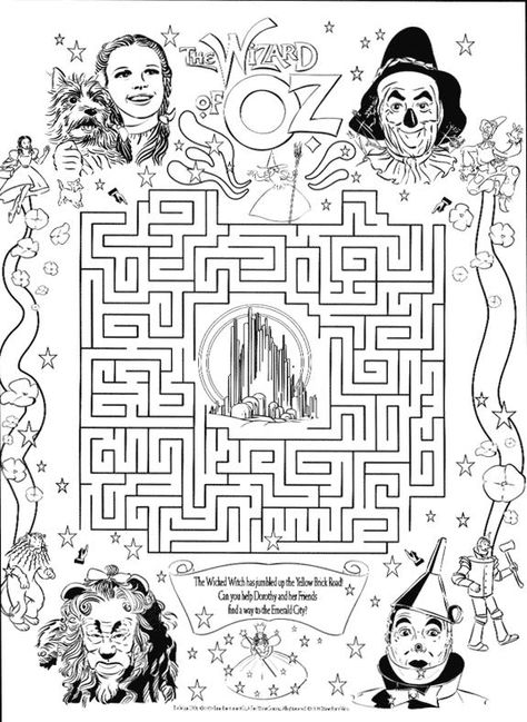 Wizard Of Oz Coloring Pages Printables, Wizard Of Oz Printables, Wizard Of Oz Activities, Wizard Of Oz Crafts, Wizard Of Oz Coloring Pages, Wizard Of Oz Party Ideas, Wizard Of Oz Color, Wizard Of Oz Decor, Silhouette Disney