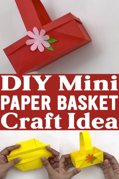 DIY Mini Paper Basket Paper Basket Craft, Origami Hummingbird, Crate Crafts, Diy Honeycomb, Creative Tutorials, Basket Crafts, Diy Basket, Paper Basket, Pillow Texture