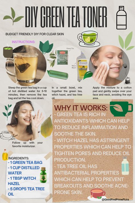 Gel Nail Art Ideas, Cute Nails Black, Diy Green Tea, Green Tea Skin Care, Tea Witch, Nail Growth Tips, Green Tea Toner, Grow Nails Faster, Natural Skincare Recipes