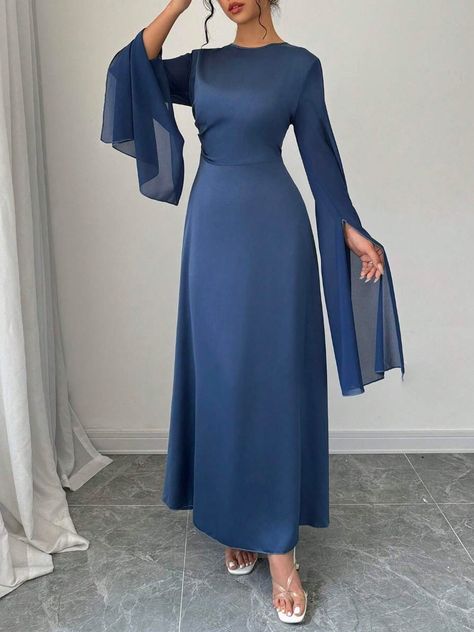 Jewish Women Outfit, Gala Dress Modest, Modest And Elegant Dresses, Long Modest Prom Dresses, Mid Dress Outfit Classy, Modest Fairytale Dress, Modest Long Dress, Free Long Gown, Long Sleeve Dress Formal Classy