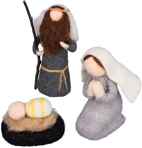 Amazon.com: Primitives by Kathy Felt Nativity Size: 2.25", 5.50", 8" Tall : Home & Kitchen Nativity Scene Characters, Felt Nativity, Jesus Decor, Christmas Nativity Set, Rock Gifts, Toy Playset, Advent Calendars For Kids, The Birth Of Christ, Holiday Table Decorations