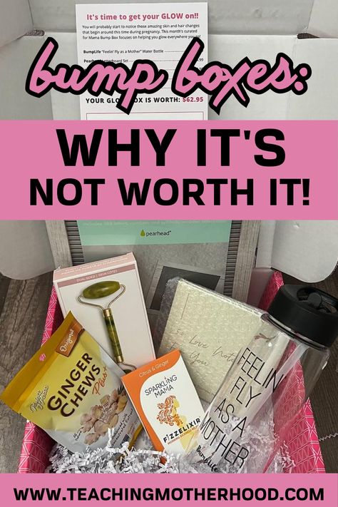 bump boxes, pregnancy boxes, subscription boxes, best subscription boxes, pregnancy subscription boxes, not worth the money, waste of money Bump Box Ideas, Pregnancy Box Gift, Pregnancy Basket For Mom, Pregnancy Gift Basket For Friend, First Trimester Gift Basket, Bump Box, Pregnancy Gift Box, Trimesters Of Pregnancy, Bump