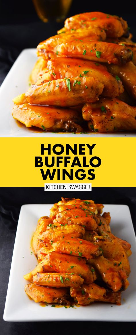 Easy Buffalo Wings Recipe, Honey Buffalo Wings, Buffalo Wings Recipe, Wing Sauce Recipes, Wings Recipe Buffalo, Chicken Wing Sauces, Buffalo Wing, Homemade Buffalo Sauce, Buffalo Wing Sauce