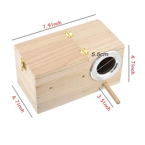 PIVBY Parakeet Nest Box Bird House Budgie Wood Breeding Box for Lovebirds, Parrotlets Mating Box (M:7.94.74.7 inch),#Bird, #House, #Budgie, #Box #Ad Parakeet Nesting Box Diy, Parakeet Cage Ideas Budgies, Budgie Nest Box, Nesting Boxes Diy, Love Birds Pet, Diy Bird Cage, Bird Cage Design, Birds Pet, Backyard Birds Sanctuary