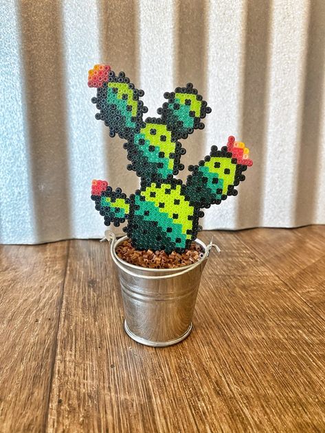 Pixel Cactus, Plant Office Decor, Cactus Home Decor, Small Space Decor, Plant Office, Desk Plant, Girl Best Friend, Pixel Grid, Artificial Cactus