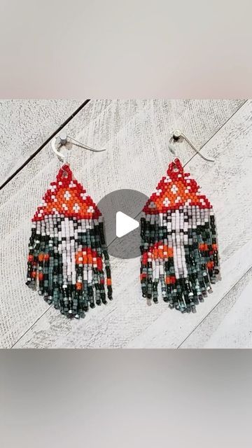 Amanita Design, Stitch Jewelry, Brick Stitch Pattern, Brick Stitch Earrings, Unique Plants, Brick Stitch, Fringe Earrings, The Elf, Bead Weaving