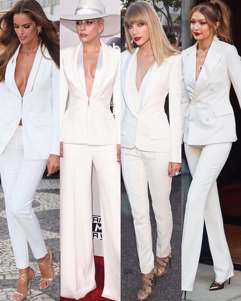 Tuxedo Women, Paris Chic, White Tuxedo, בר מצווה, Woman Suit Fashion, Tuxedo Dress, Pants Suit, Kurta Designs, Suit Fashion