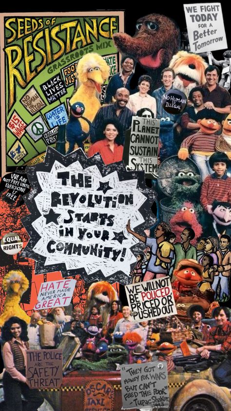 Community Revolution // Muppet Collage Art

#community #love #resistance #muppets #sesamestreet #politicalart #revolution #riseup #resist #leftist #activism #care #solidarity Leftist Aesthetic Wallpaper, Kailey Aesthetic, Leftist Aesthetic, Quirky Backgrounds, Muppet Collage, Adriana Core, Collage Community, Muppet Party, Kidcore Nostalgia