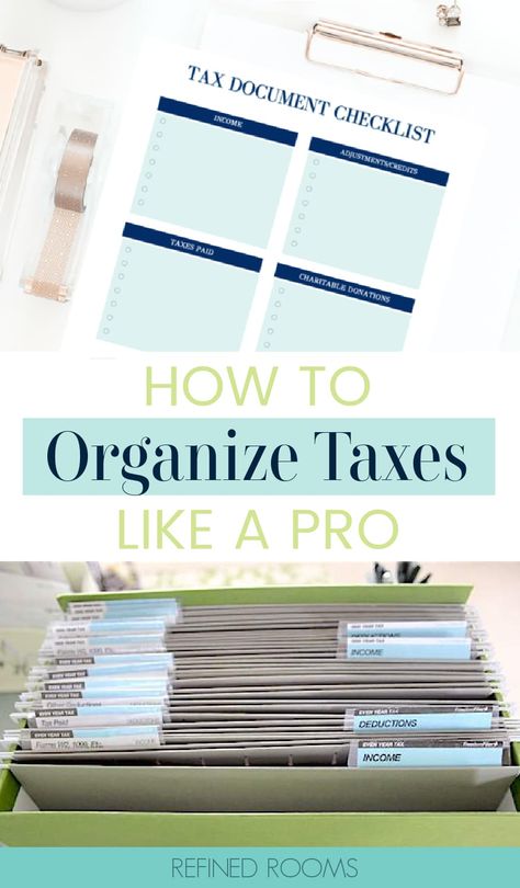 Organize Money, Tax Checklist, Tax Organization, Prep Checklist, Diy Office Organization, Office Organizing, Office Organization Business, Business Storage, Office Organization Files